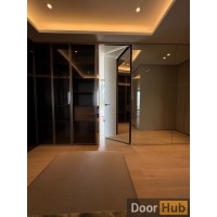 Concealed Mirror Door with Royal Black Anodized Profile – Developer Supply UAE